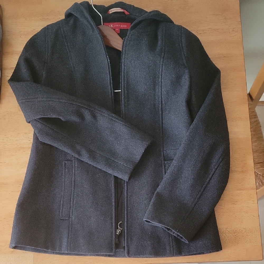 Anne Klein Charcoal Hooded Jacket